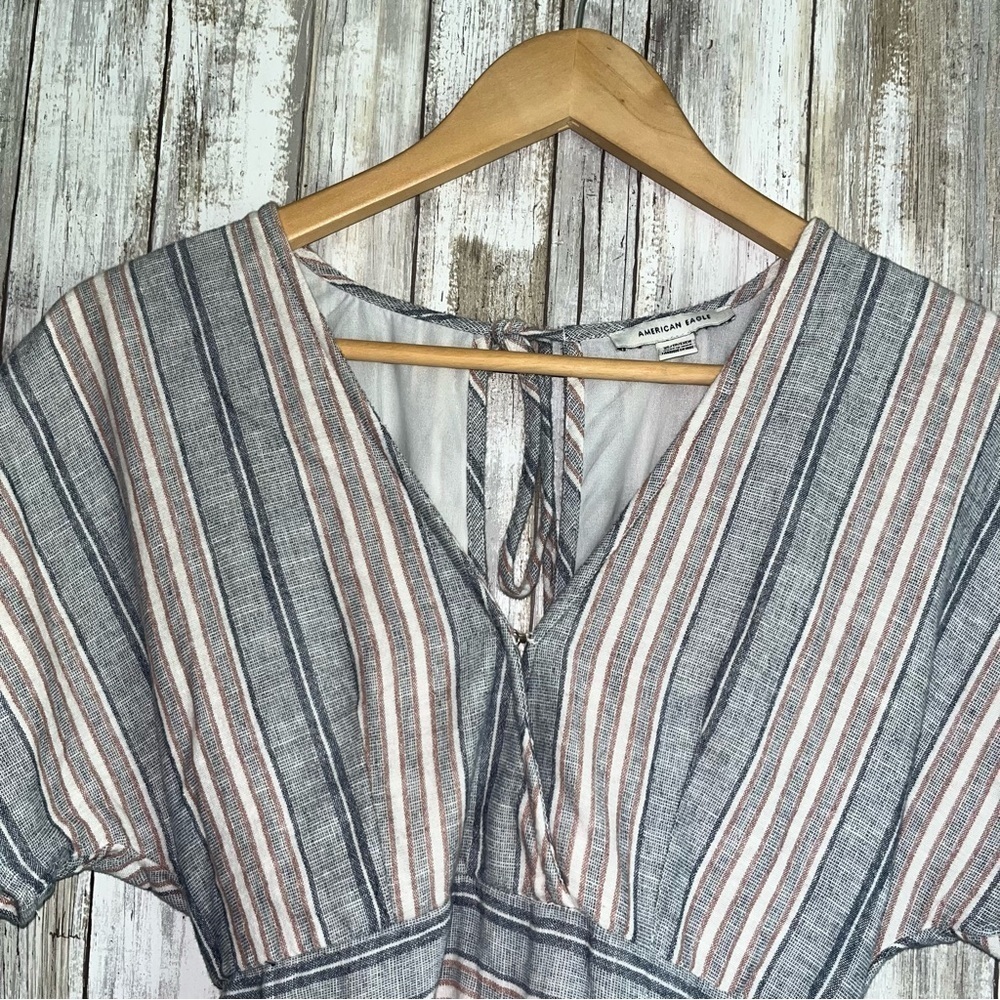 American Eagle Striped Kimono Sleeve Romper - Picture 6 of 10